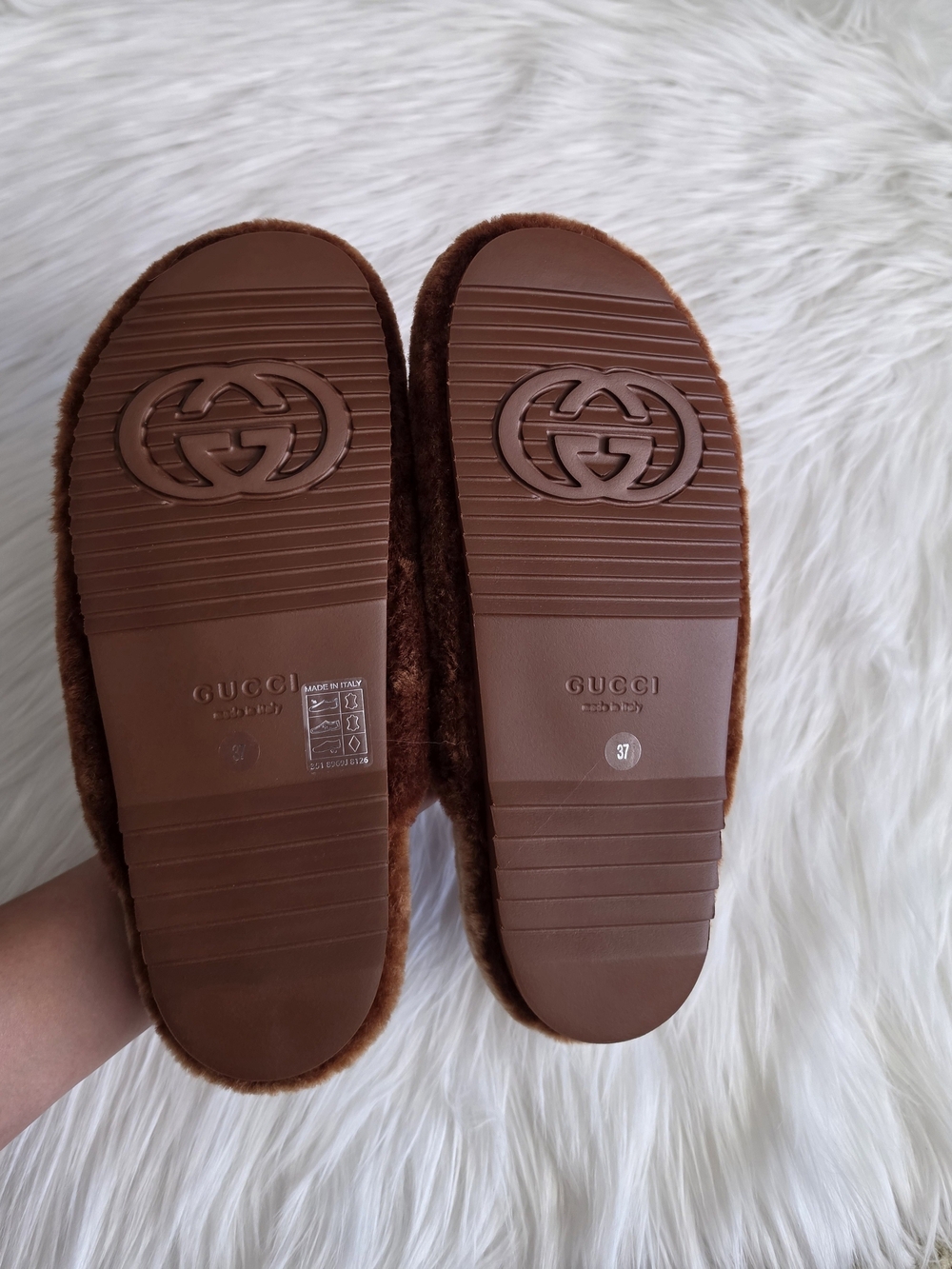 Gucci Horsebit Shearling Mules - Picture 5 of 5